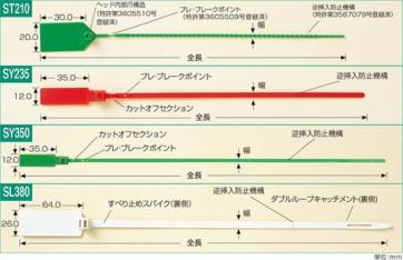 封かん・封印用セキュリティ製品(セキュロック）　プルタイトシリーズ